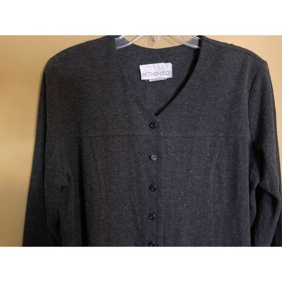Motherhood Maternity Gray Long Sleeve Button Front Top Size Large - Picture 2 of 5
